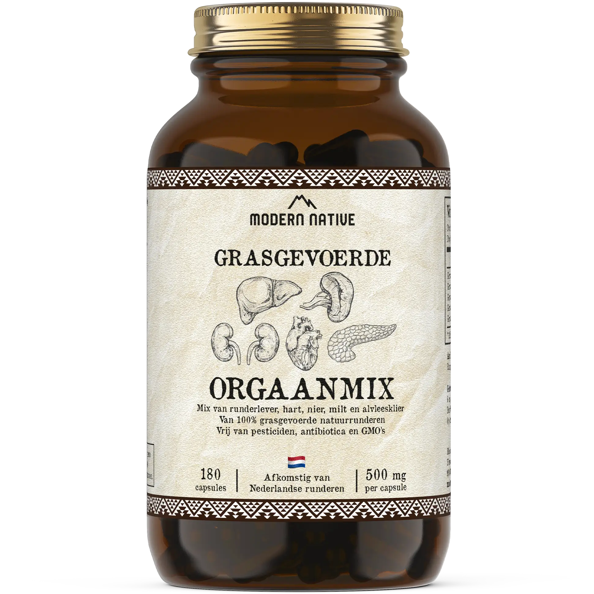 Orgaanmix als multivitamine met runderhart, lever, nier milt en alvleesklier